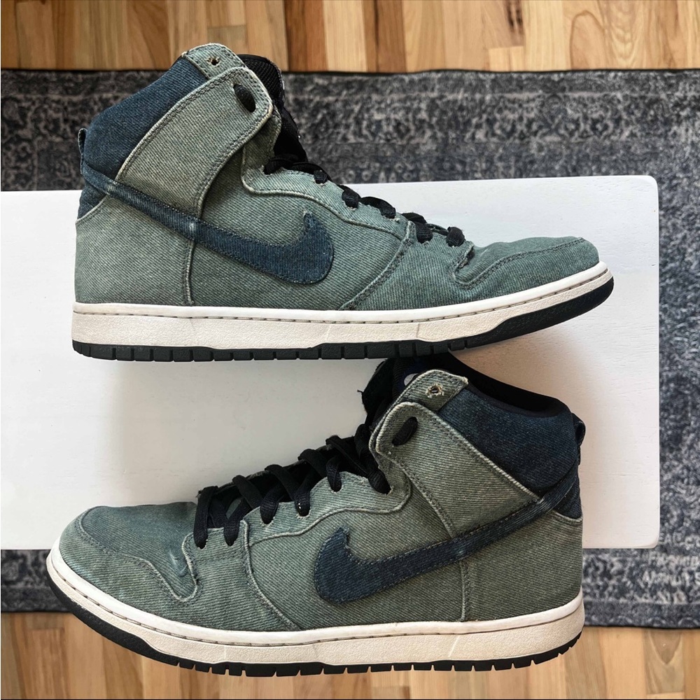 Nike Dunk High Premium RARE SB Midnight Navy Denim Sz 10.5 Obsidian